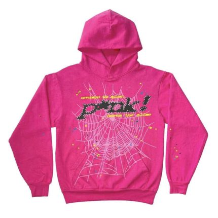 New Black Printed Hoodie – Pink