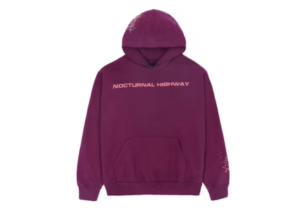 SP5DER NOCTURNAL HIGHWAY HOODIE PURPLE