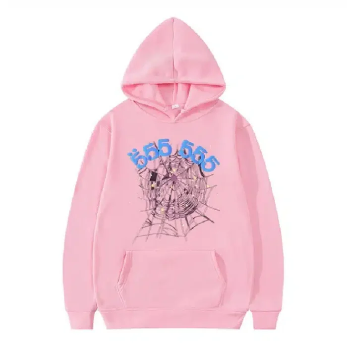 Sp5der 555555 Pink Hoodie