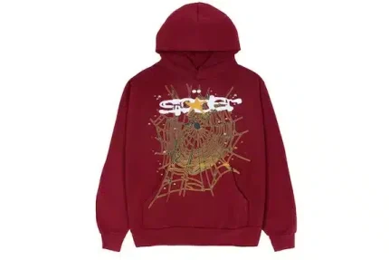 Sp5der Logo Maroon Hoodie